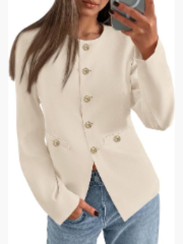 Lightweight Polyester Fitted Blazer For Business Casual Outfits